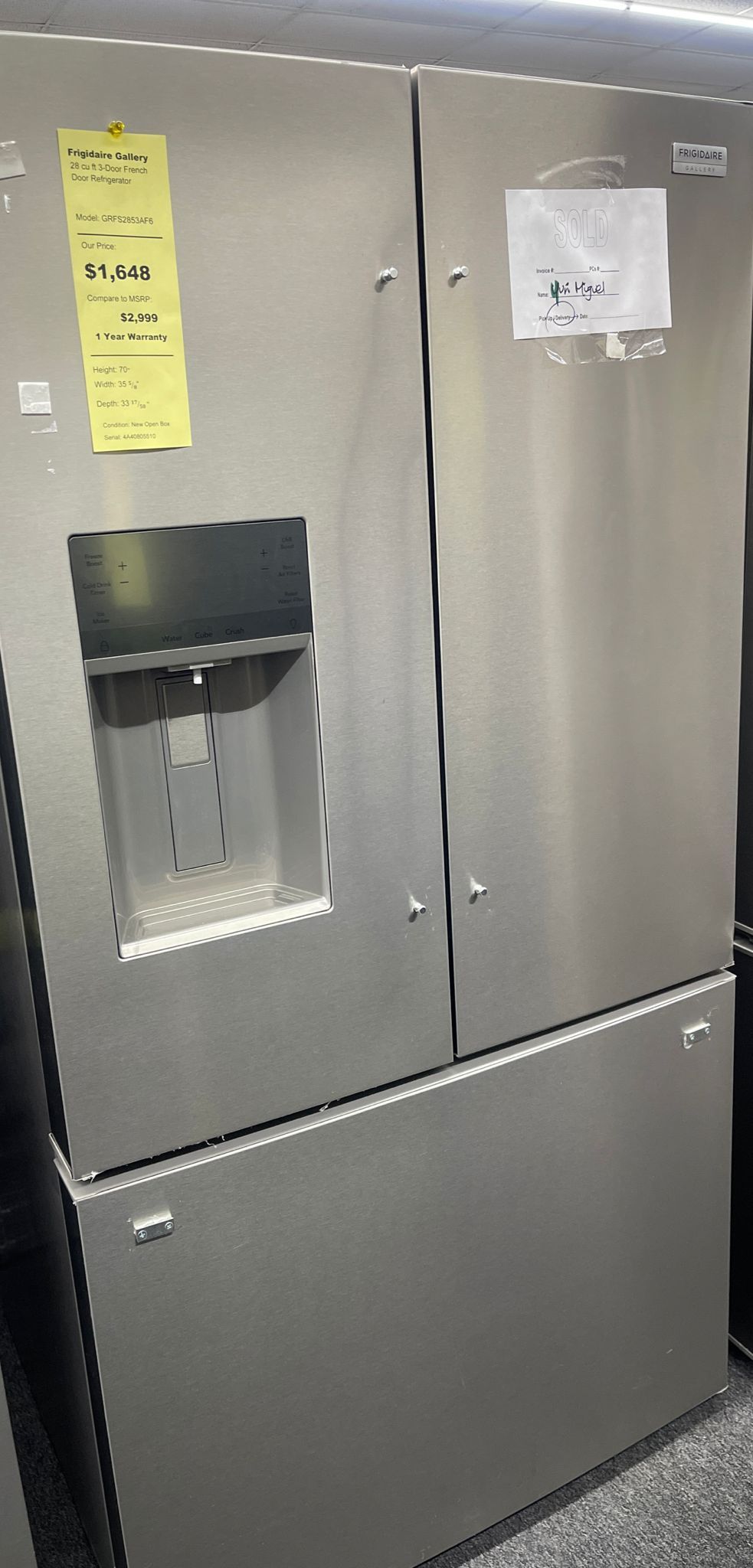 Frigidaire Gallery refrigerator French Door On sale!