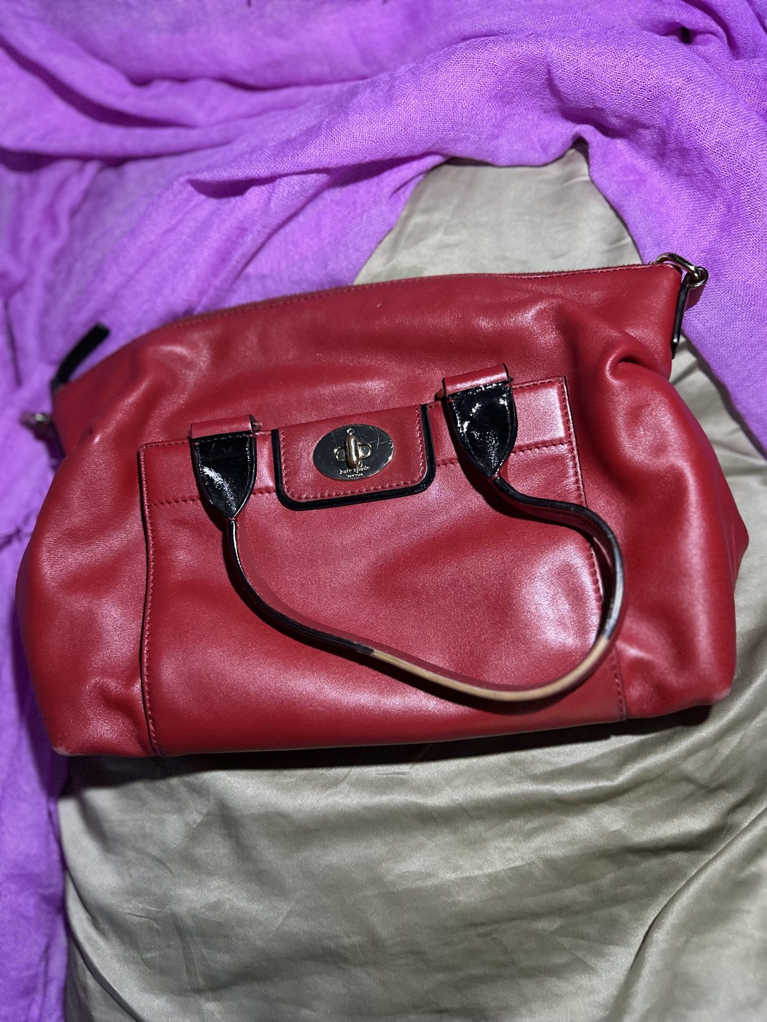 Kate Spade Elegant Red Leather Handbag
