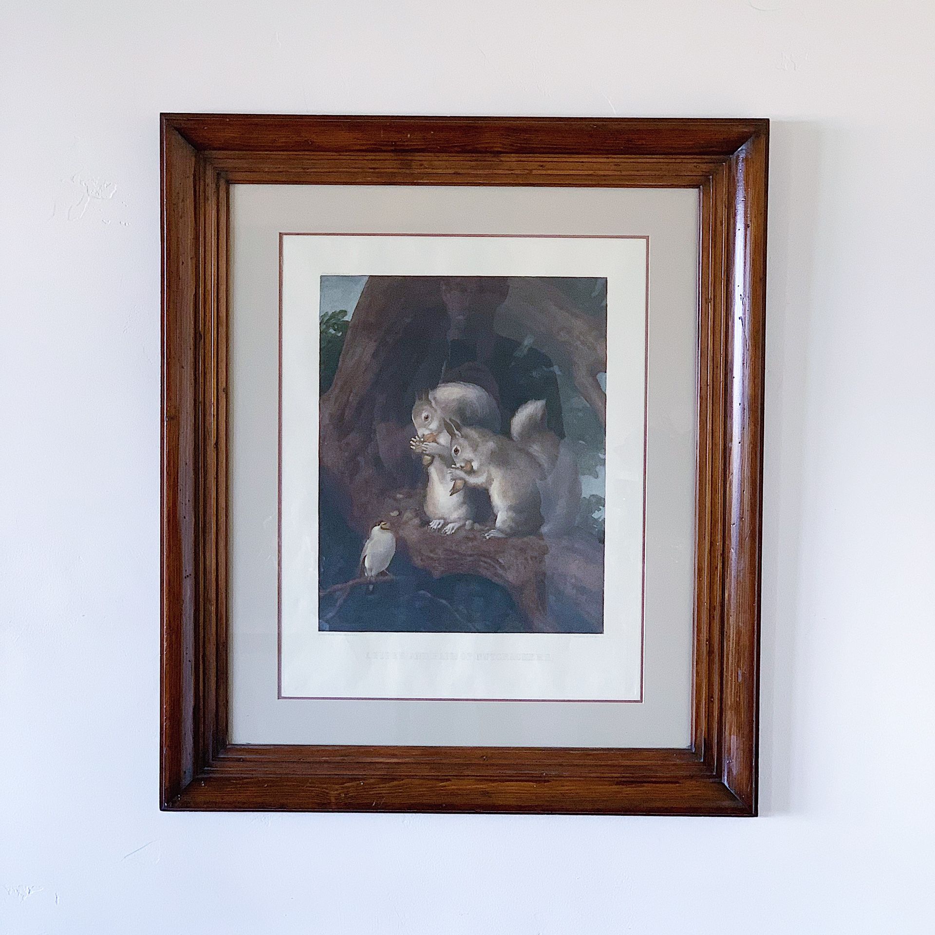 Framed “Piper and a Pair of Nutcrackers” engraving after Sir Edwin Henry Landseer, c. 1865