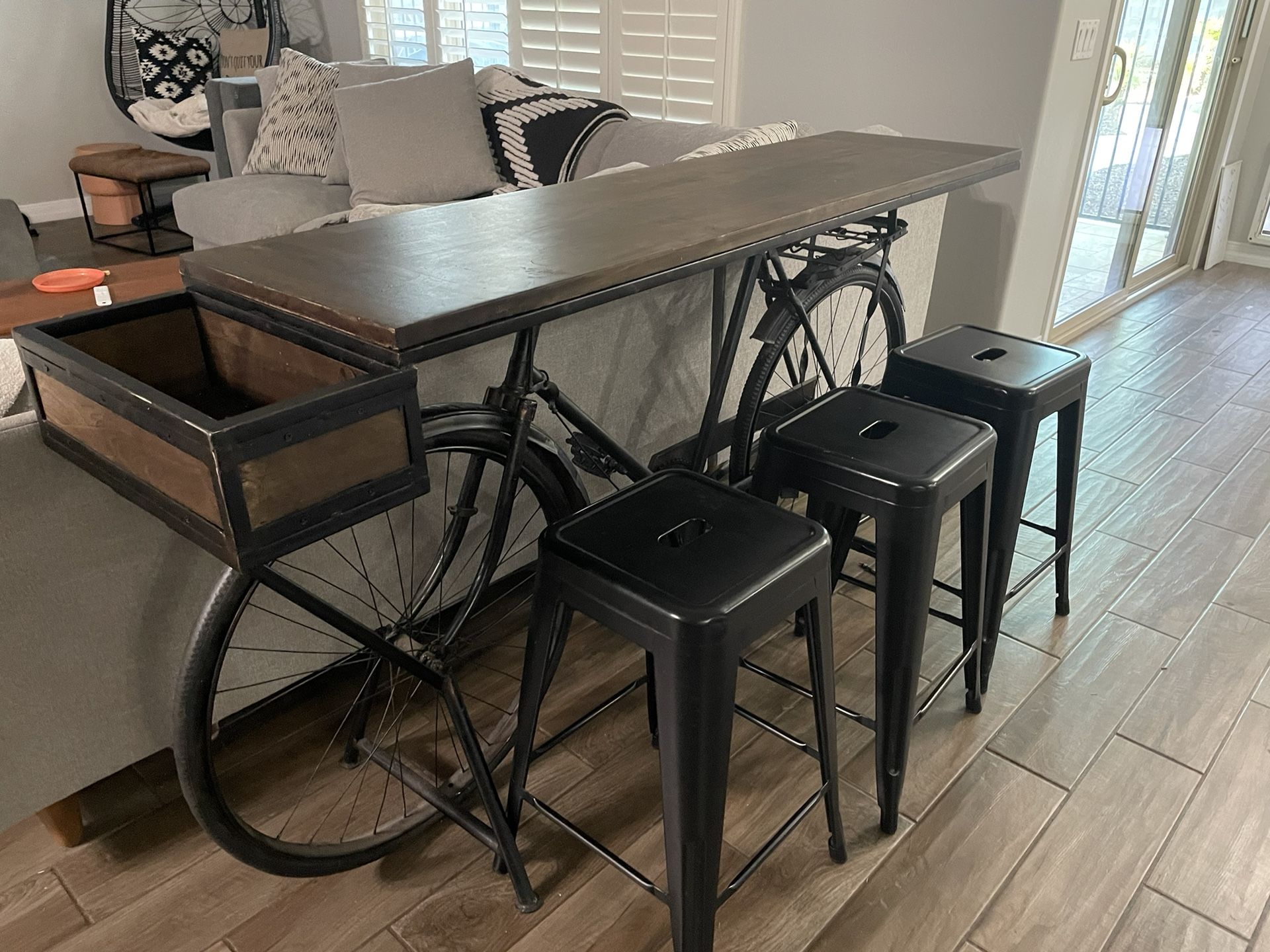 Bicycle Table With 3 Included Stools