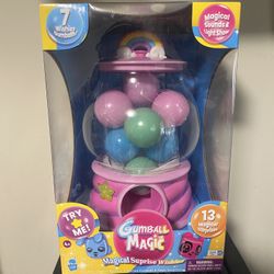 Gumball Magic Gumball Machine Toy – Interactive Light Up Surprise Machine with 7 Gumball Reveals, Squishy Fidget Toys, Puffy Stickers & Positive Affir