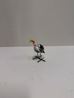 Colorful Hornbill Hand-Painted Wooden Bird Figurine Sculpture