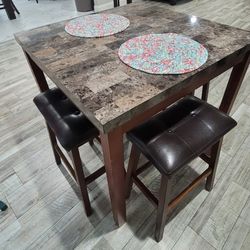 Counter Height Small Dining Table w/ Stools