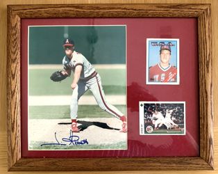 “JIM ABBOTT” Autographed Photo Plaque with Rookie Cards…