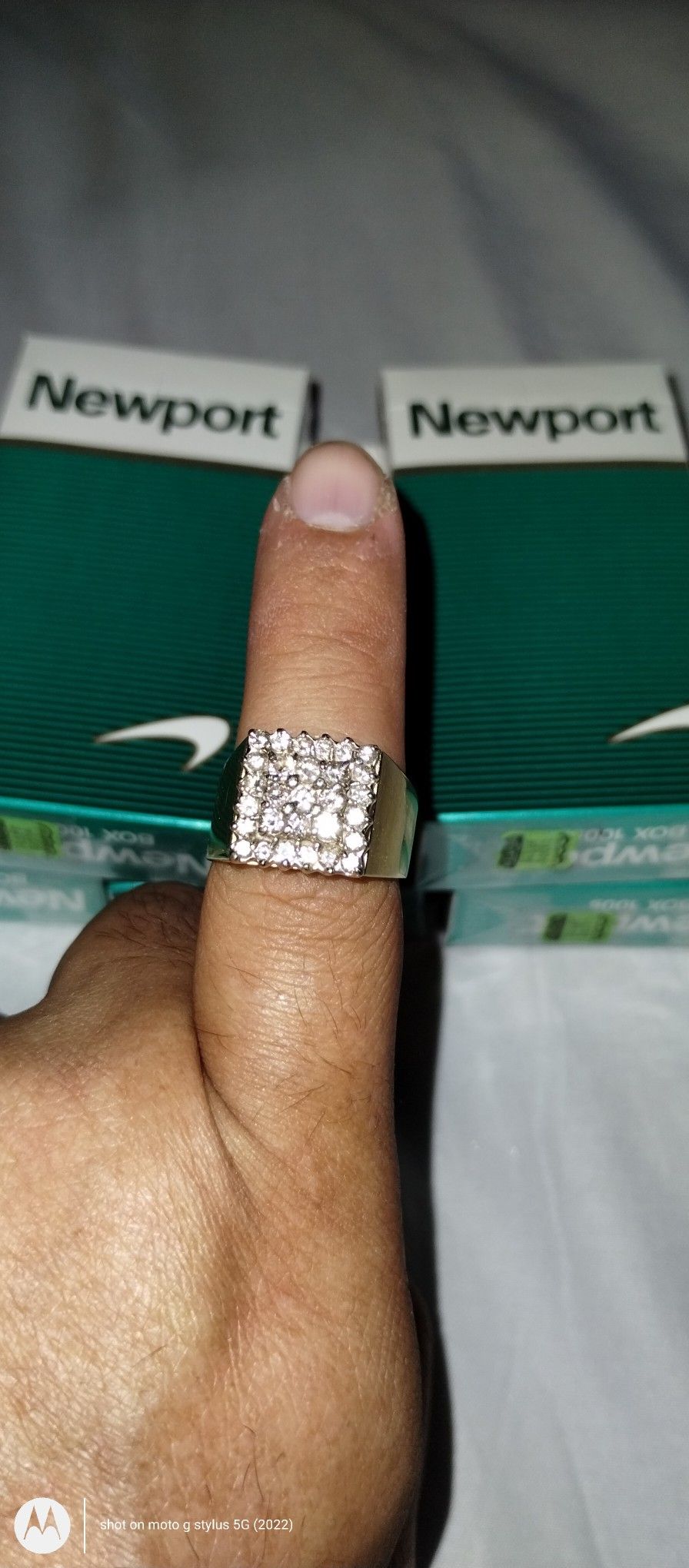 14k Pinky Ring. 2 CT In Diamonds