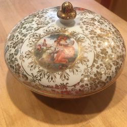 M and R Covered Candy Dish