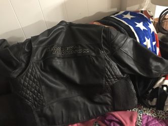 Leather Harley riding coat