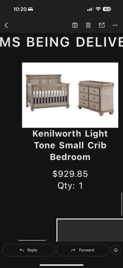 Never used!!!! Kenilworth Light Tone Crib Bedroom Furniture