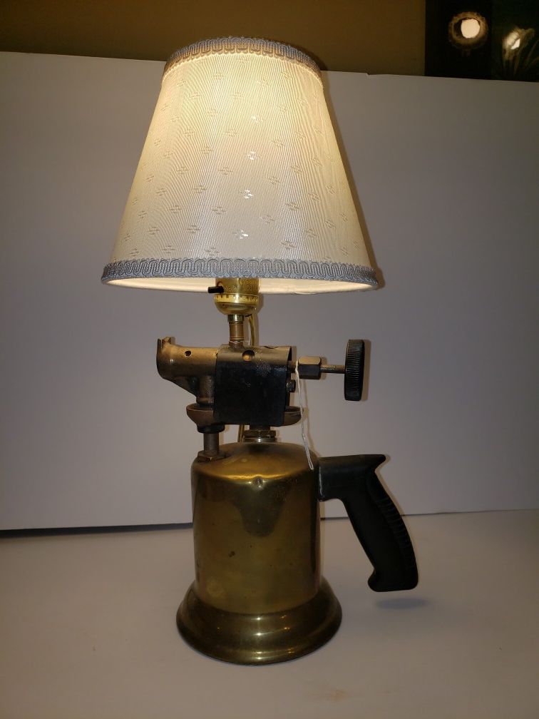 Vintage torch converted to lamp
