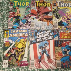 Lot Of 6 Marvel 80s Thor America