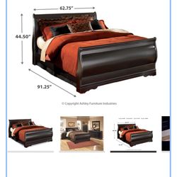 Ashley’s sleigh Bed QUEEN size 