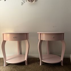 Pink Night Stands Or Side Tables (set Of 2)