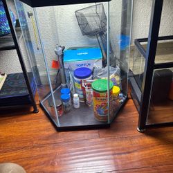 20 gallon hexagon and a  10 gallon