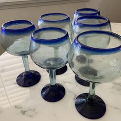 Hand Blown Glass Goblets 