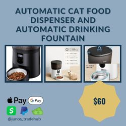 Automatic Cat Food Dispenser and Automatic Drinking Fountain