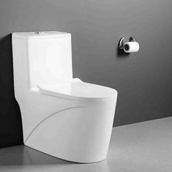 New Toilet with Soft Closing Seat 10'' Rough-In Modern Toilet for Bathrooms 27.1x 15.4 x 29.9 Inches Standard White Toilet bowl