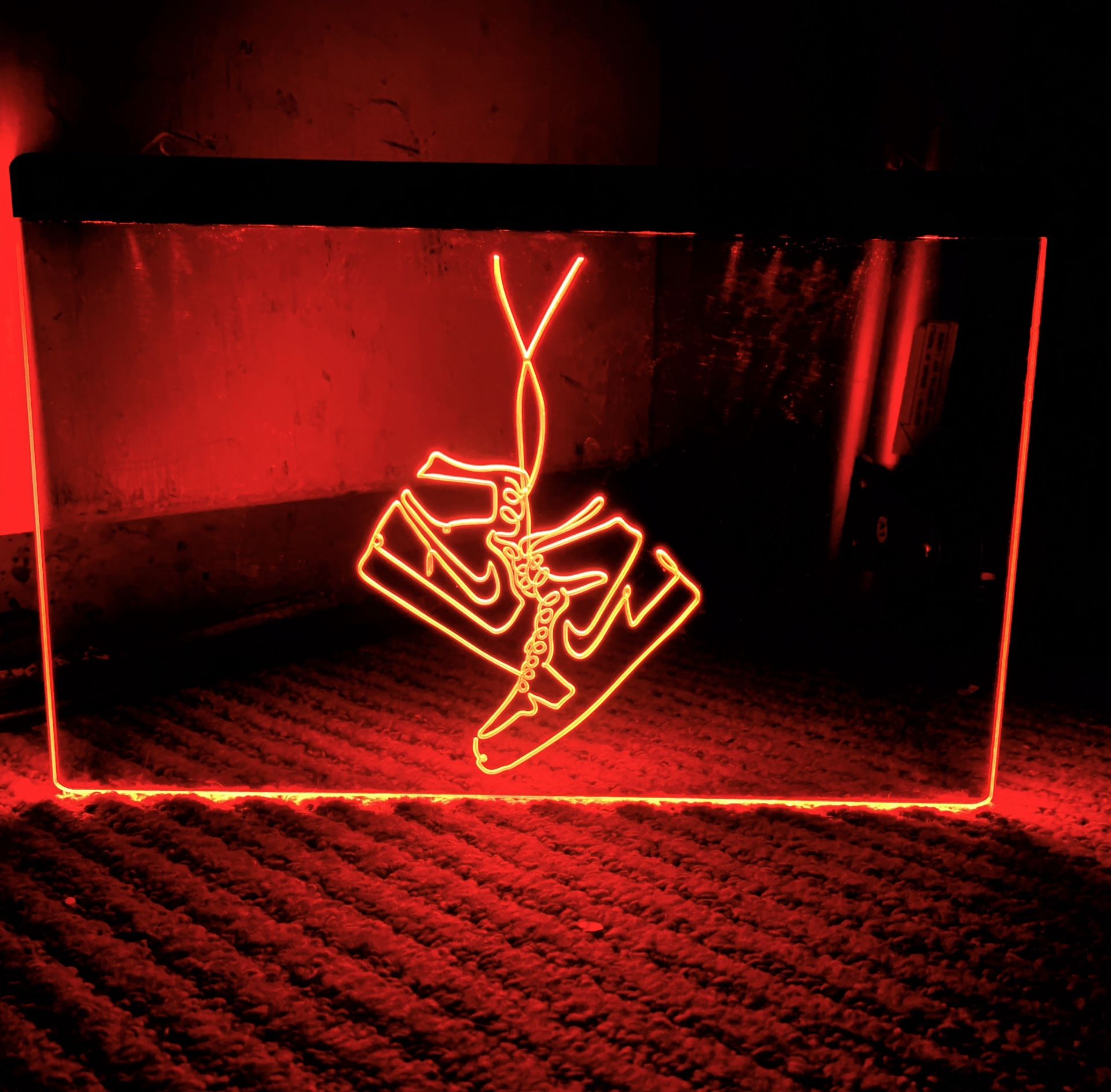 NIKE HANG SHOES LED NEON LIGHT SIGN 8x12