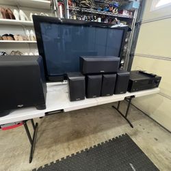 GREAT DEAL $50 For ALL: LG TV, Denon Receiver, klipsch subwoofer, Infinity speakers. Complete Set