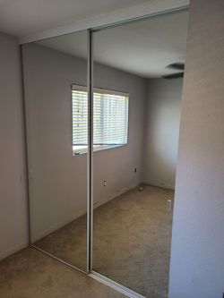 6/0 × 8/0 White Frameless Mirrored Wardrobe Unit