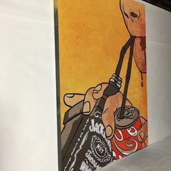 Canvas wall decoration 30”x42”. Brand new we can make it in different sizes, from 4.5”x4.5” to 30”x66”, Wood frame and sprayed with glossy clear co