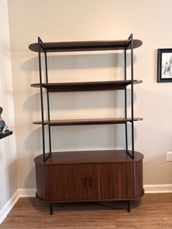 Mid-Century Modern Bookshelf with Cabinet