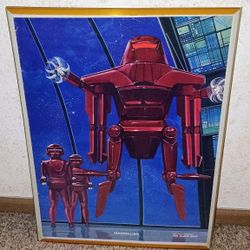 Rare Vintage Science Fiction 1979 THE BLACK HOLE Maximillian Movie Poster Framed 17 x 23 by Disney. The Film nominated for 2 Oscars. Fun facts the fil