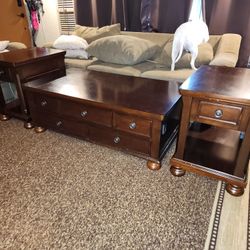 Coffee Table and Chairside End Tables