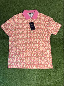 Size XL - Versace Printed Logo Polo Shirt