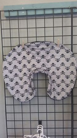 Gray skulls minky boppy cover