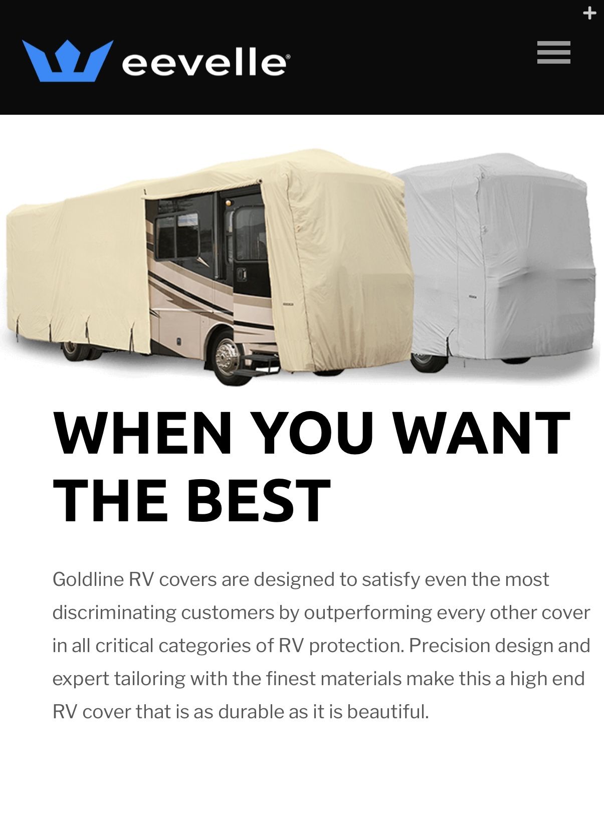 Eevelle Class A RV Cover