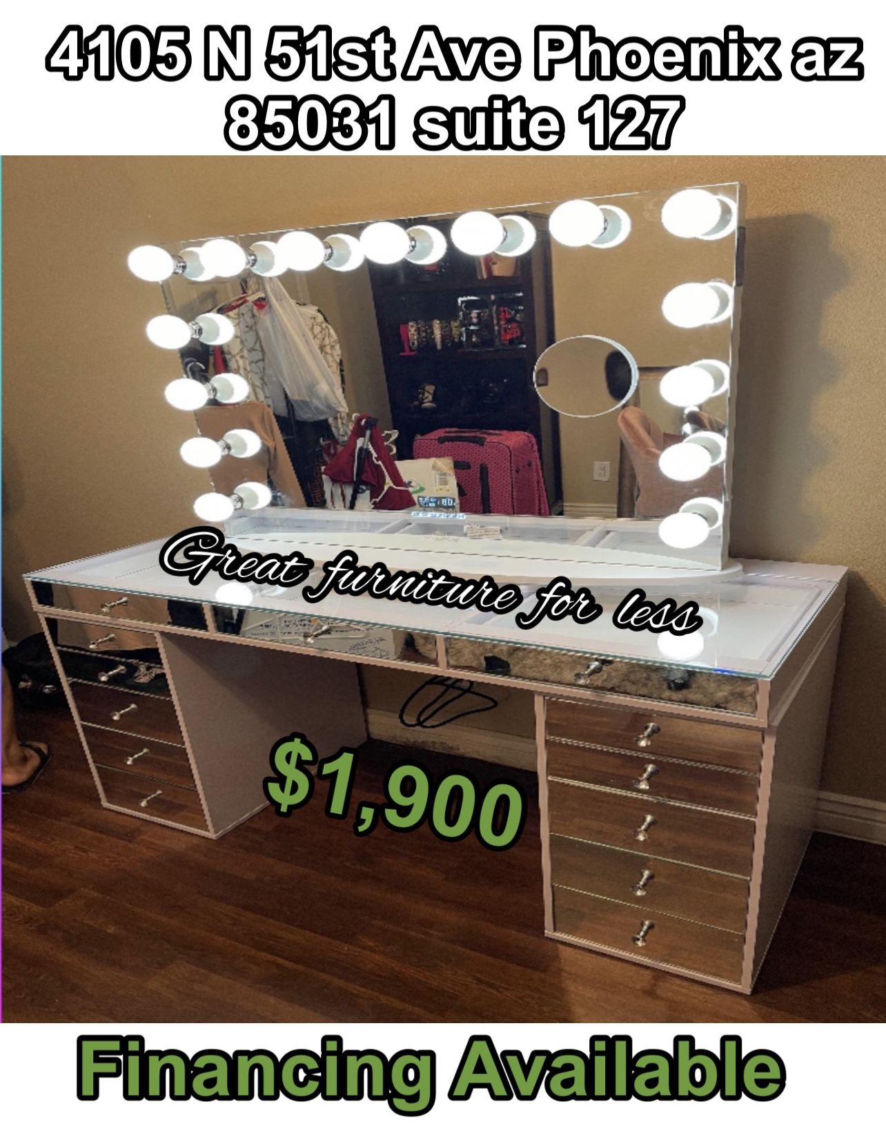 Impressions Vanity With Bluetooth Mirror Brand New