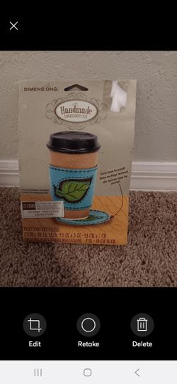 DIMENSIONS Leaf Java Cozy And Coaster Embroidery Kit