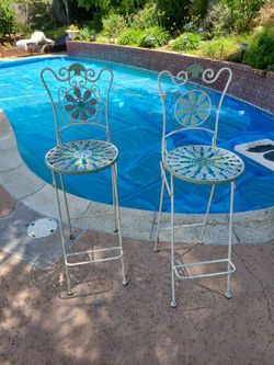 Antique iron stools