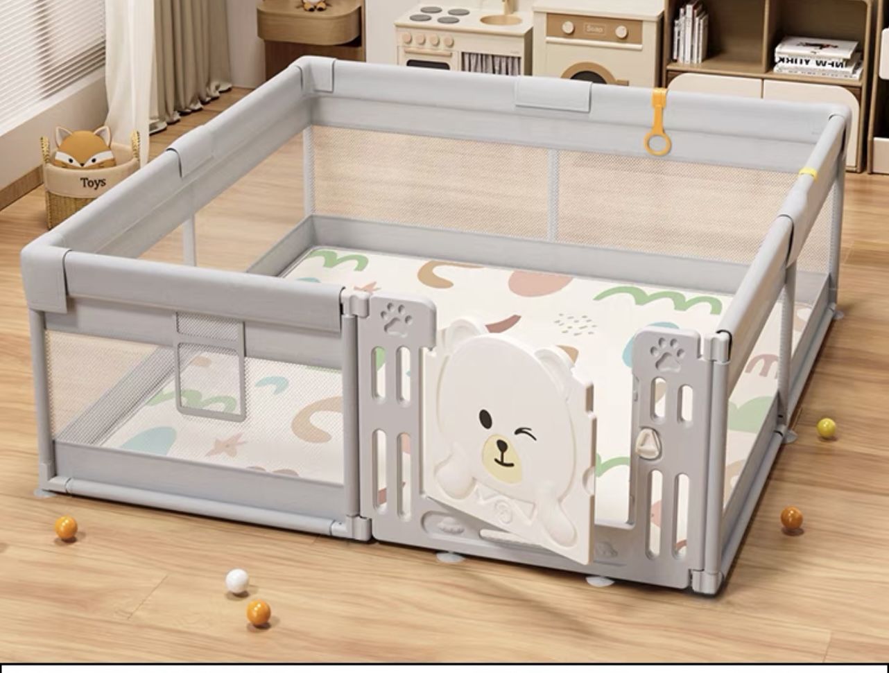 60"x70" Baby Playpen , Safe Playpen, Ideal Baby Gate Playpen for Toddlers 1-3(xl)(not Include Mat)