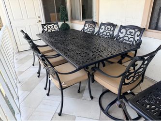 9pc  Cast Aluminum Outdoor Patio Dining Table Set
