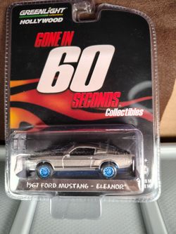 GREENLIGHT Super Rare BLUE CHASE 1967 FORD MUSTANG ELEANOR GONE IN 60 SECONDS Walmart Blue Edition