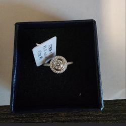 Moissanite Infiniti Halo Engagement Ring 