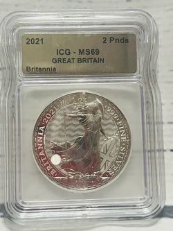 2021 Great Britain Britannia 1oz Silver Coin ICG MS69