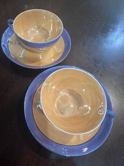 Vintage 1930’s MIETO Japanese lusterware teacups and saucers.