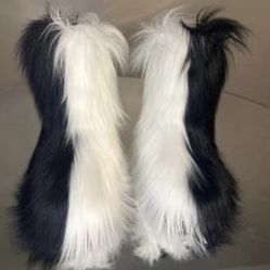 Black And White Faux Fur Boots Size 11