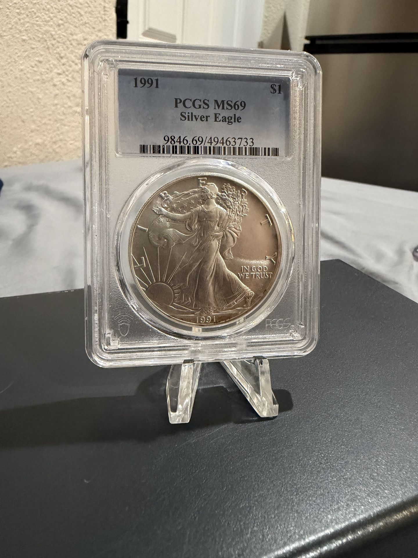 1991 $1 Silver Eagle PCGS MS69