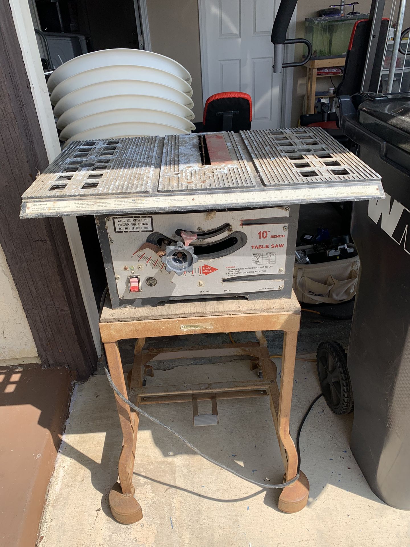 Table Saw with Stand -$25