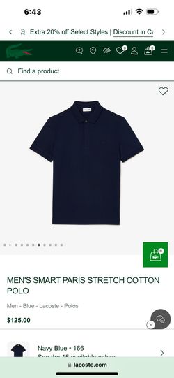 Lacoste Men’s Navy Stretch Cotton Polo XXL