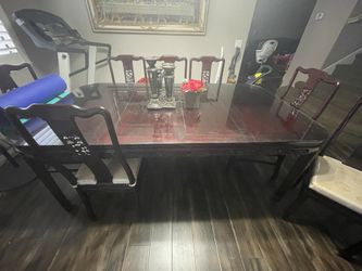 Oriental Formal Dinning Rosewood Table With 8 Chairs