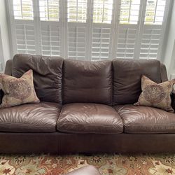 Leather Sofa and matching Leather Chair with Ottoman 