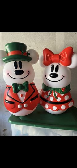Mickey Minnie Mouse Blowmold Set Of 2