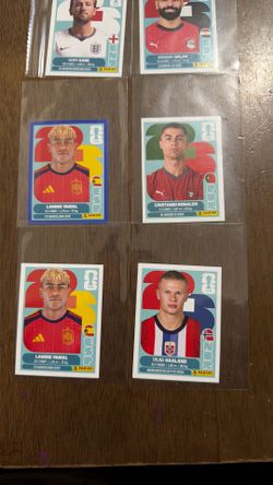 Panini stickers haaland Ronaldo lamine Kane vini salah