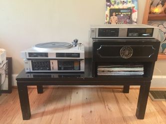 Mid century Accent / Stereo Table Solid Wood 