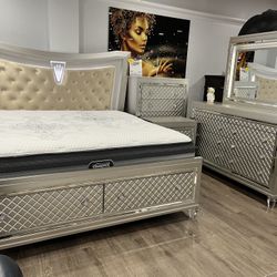 BEAUTIFUL 5PC BEDROOM SET ON SALE AVAILABLE IN QUEEN/KING STARTING @$1999 OFFER ENDS 11/30/25!!!+++