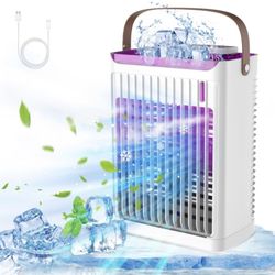 Portable Air Conditioners, Personal Mini Air Cooler Cooling Fan with 5 Wind Speeds, 680ml Evaporative Air